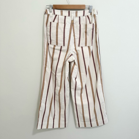 Madewell Emmett Wide Leg Crop Pants in Antique Coral Stripe - Picture 6 of 9